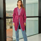 Cardigan lungo in maglia con cintura