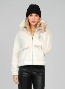 Giacca Candice in pelliccia sintetica con zip