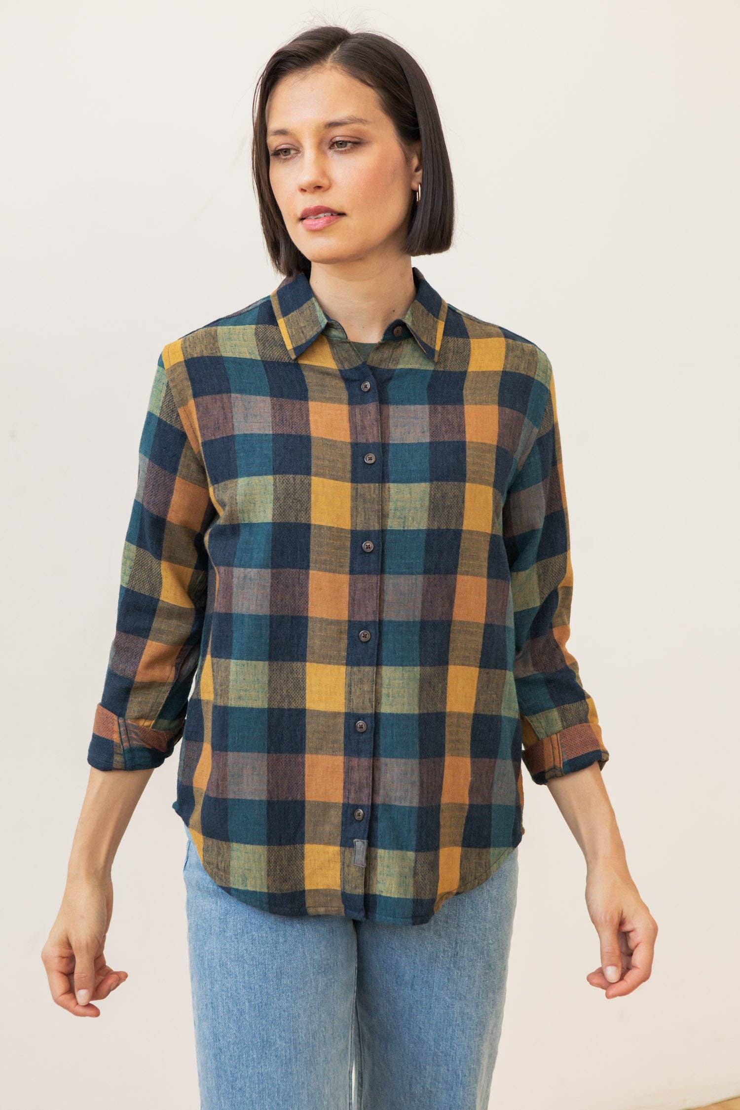 Camicia slim Olivia a quadri Moonbow