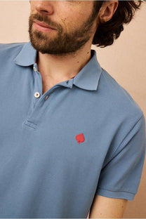 Polo Gaston in cotone biologico Blueberry