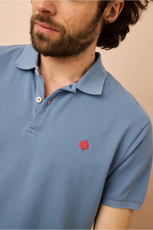 Polo Gaston in cotone biologico Blueberry