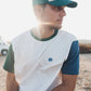 T-shirt in cotone biologico color block naturale