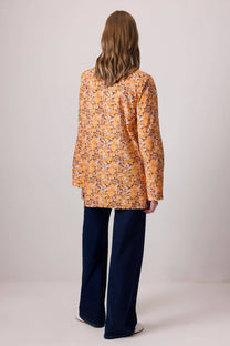 Camicia in cotone floreale vintage con bottoni