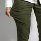 Pantaloni chino elasticizzati verde militare da uomo