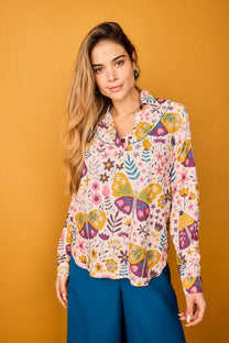 Camicia Bellota con stampa farfalle
