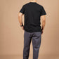 T-shirt con taschino in canapa biologica nero lavato