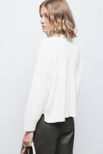 Cardigan in maglia con scollo a V e bottoni a contrasto