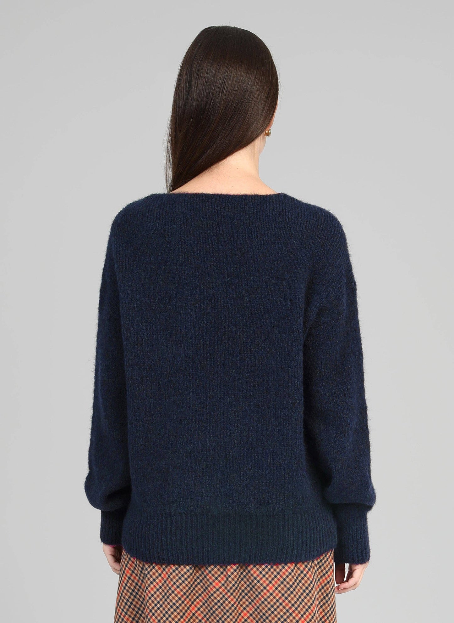 Maglione girocollo oversize blu navy da donna