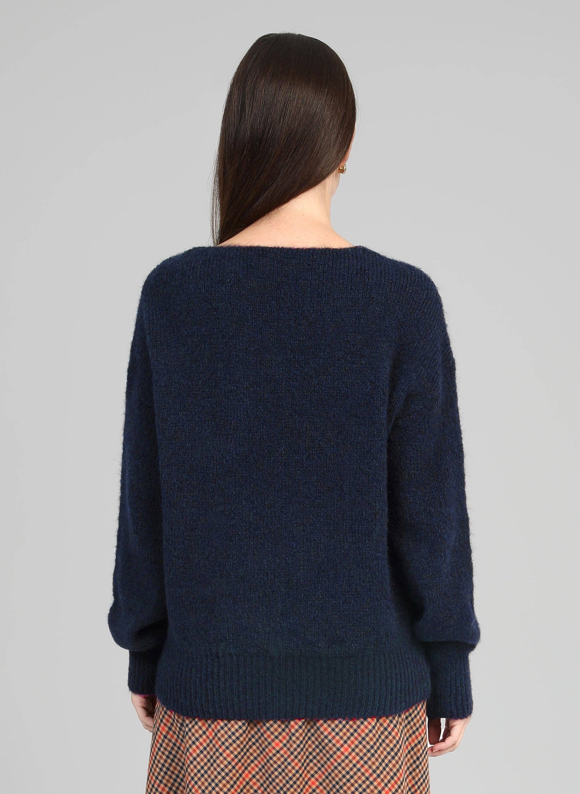 Maglione girocollo oversize blu navy da donna