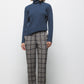 Pantaloni slim Principe di Galles con bottoni laterali