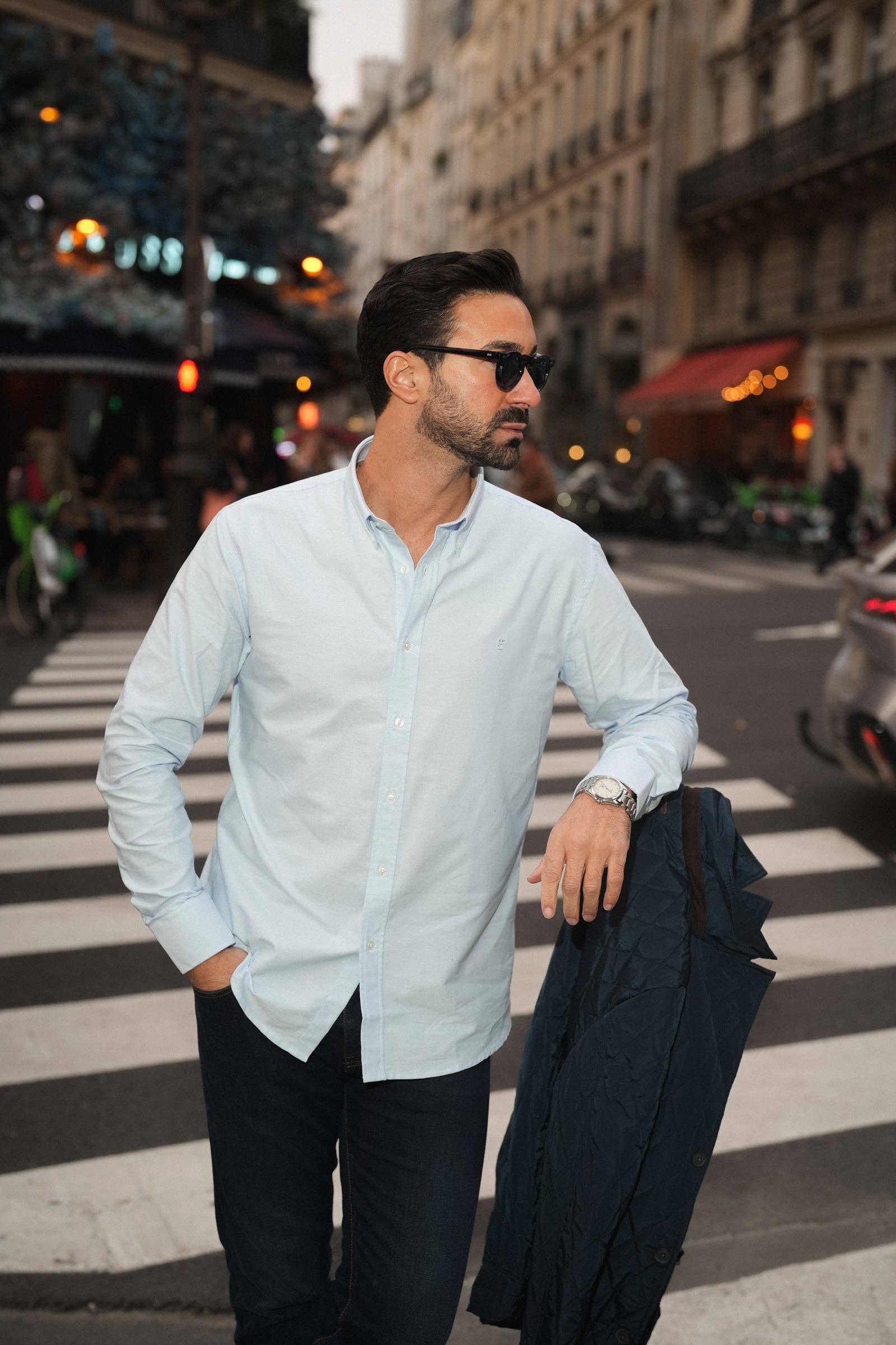 Camicia Oxford in cotone azzurro