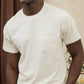 T-shirt con taschino in cotone riciclato avorio