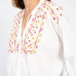 Camicia boho ricamata color ecru