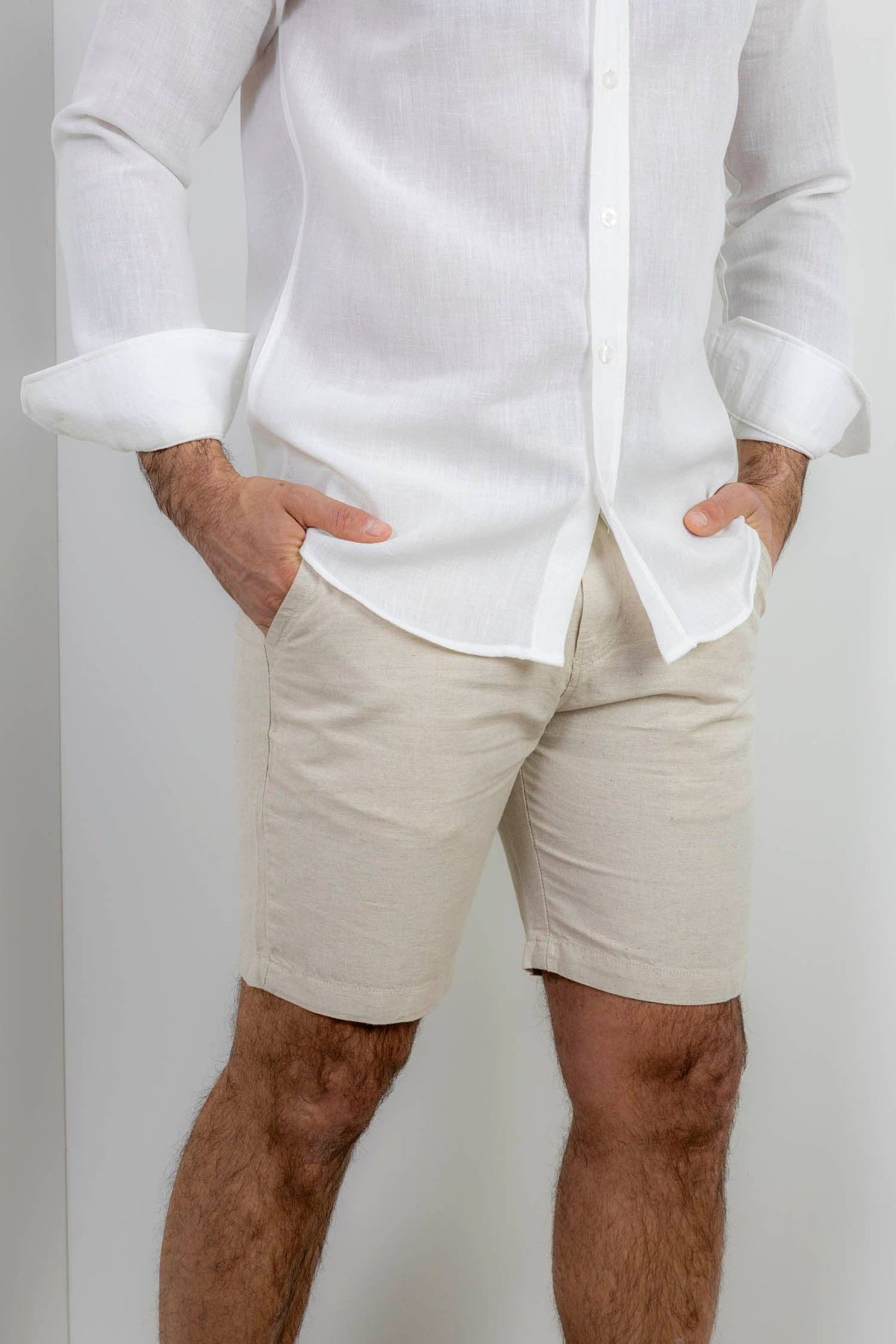 Pantaloncini estivi uomo in cotone e lino