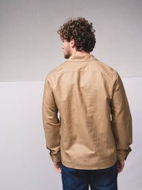 Camicia uomo in misto lino con doppie tasche