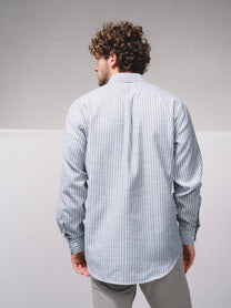 Camicia a righe azzurra