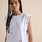 T-shirt ricamata con ombrelli