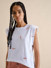 T-shirt ricamata con ombrelli