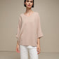 Maglione oversize con scollo a V e bottoni gioiello