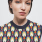 Gilet in maglia jacquard multicolor