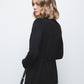 Cappotto cardigan in maglia liscia con cintura