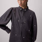 Camicia ricamata con pietre in mussola di cotone