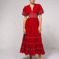 Abito midi in cotone con ricami