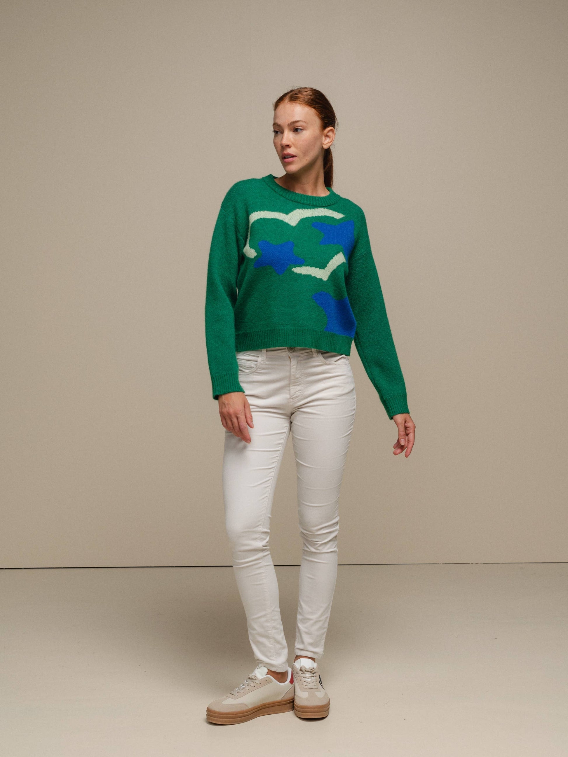 Maglione in maglia con fantasia camouflage