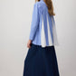 Camicia oversize a righe con inserti in chiffon