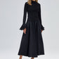 Blusa in maglia con maniche a balze in chiffon