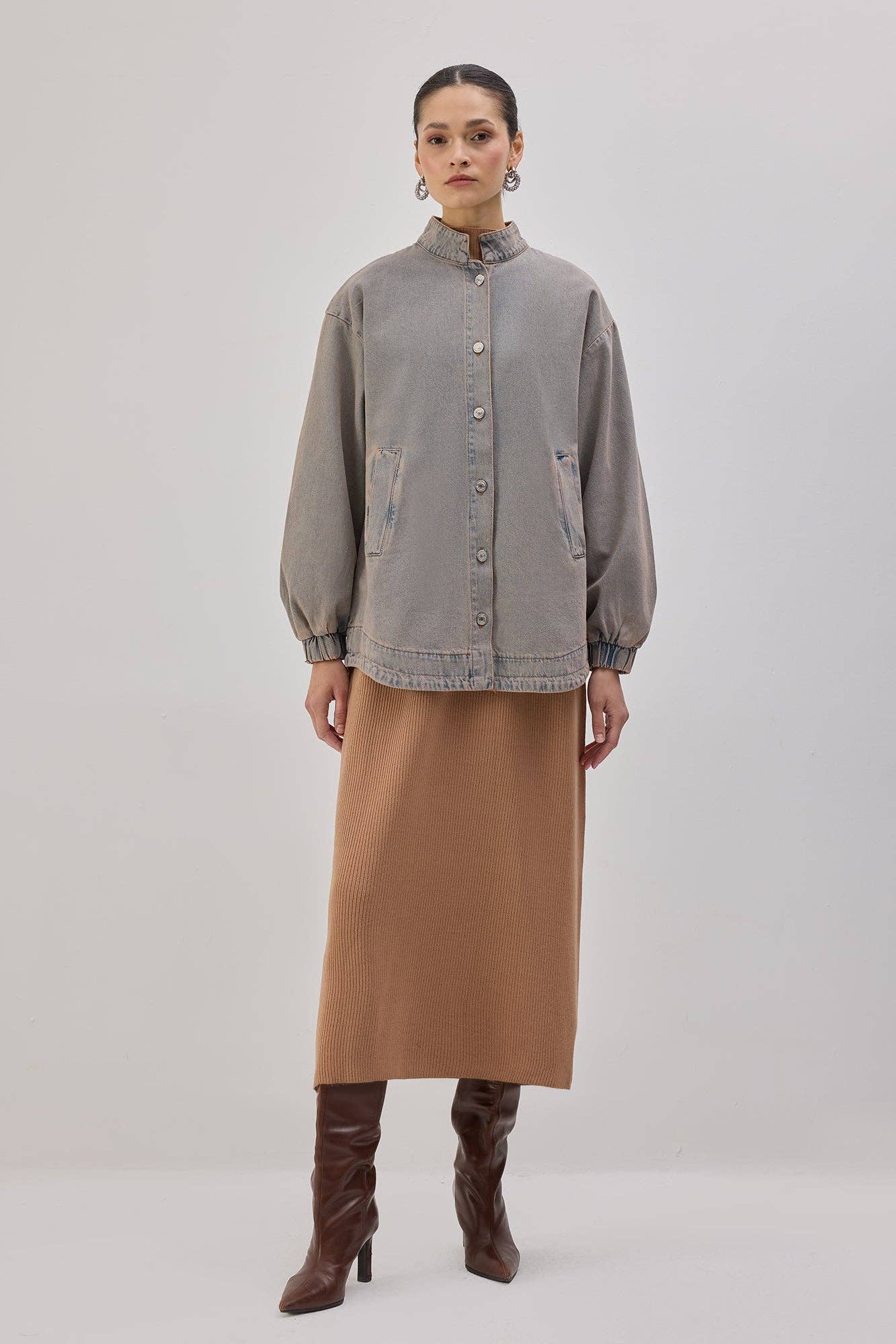 Giacca bomber oversize in denim