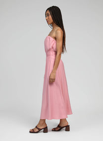 Abito bustier midi rosa Milika