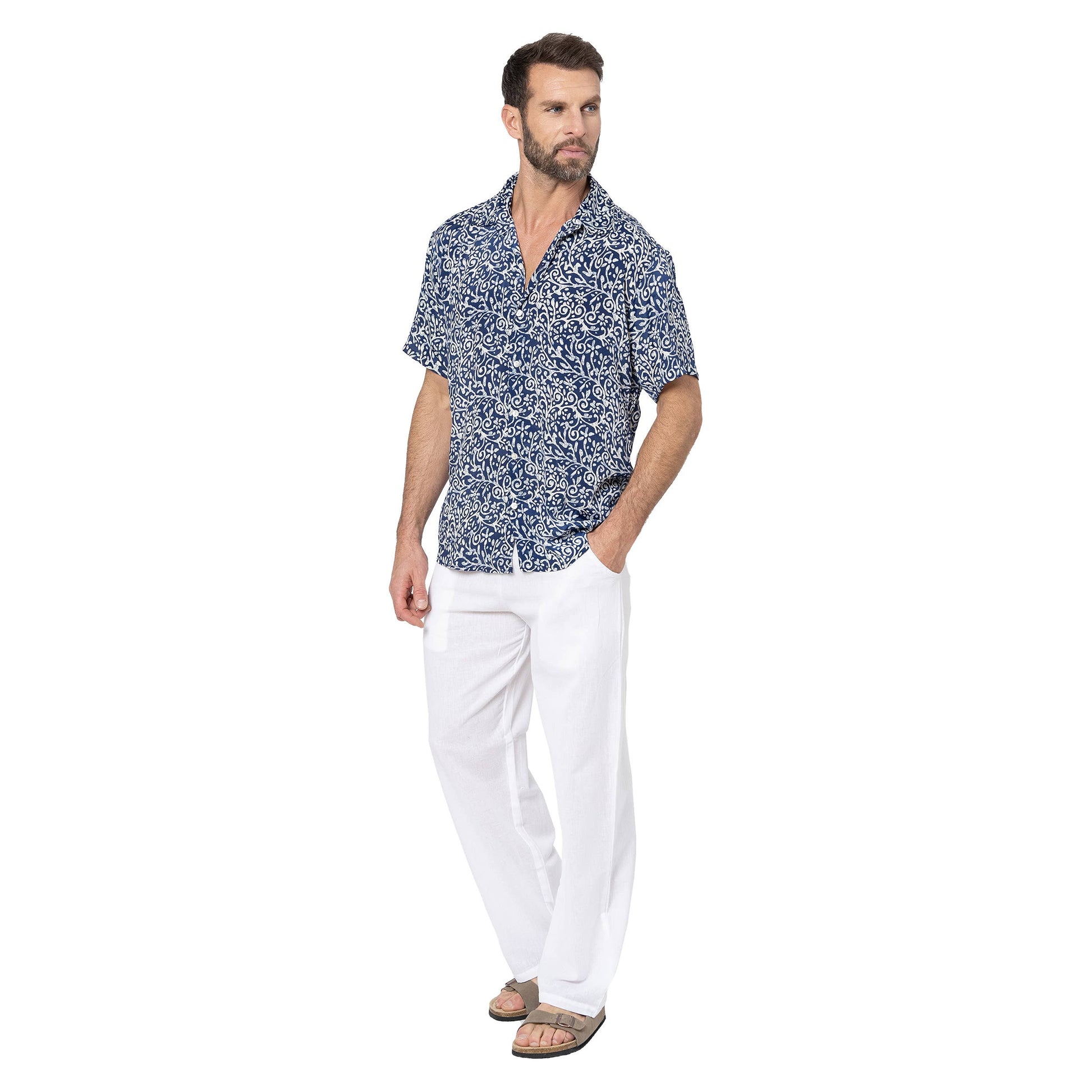 Camicia estiva a maniche corte con stampa