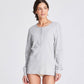 Maglia Henley a Costine in Cotone Biologico Grigio Chiaro Mélange