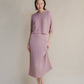 Gonna plissé in maglia misto cashmere 3D-knit