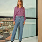 Pantaloni denim Ganga a vita alta