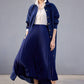 Gonna midi plissettata blu navy