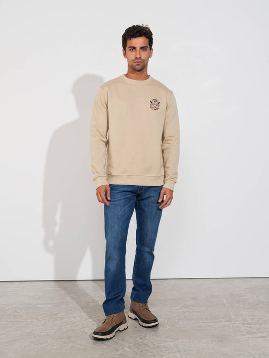 Felpa girocollo uomo in cotone misto con logo