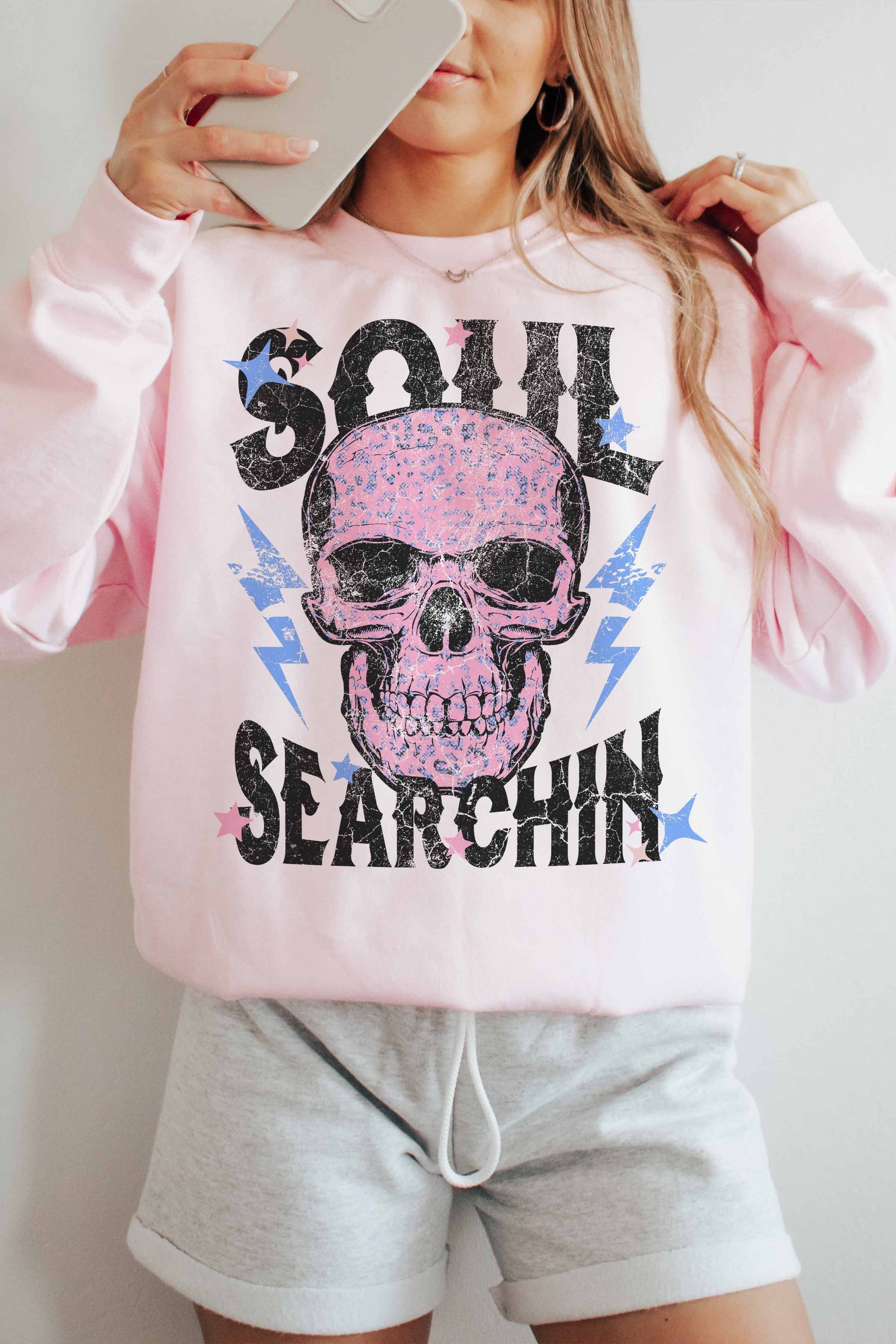 Felpa oversize Soul Searchin con stampa teschio