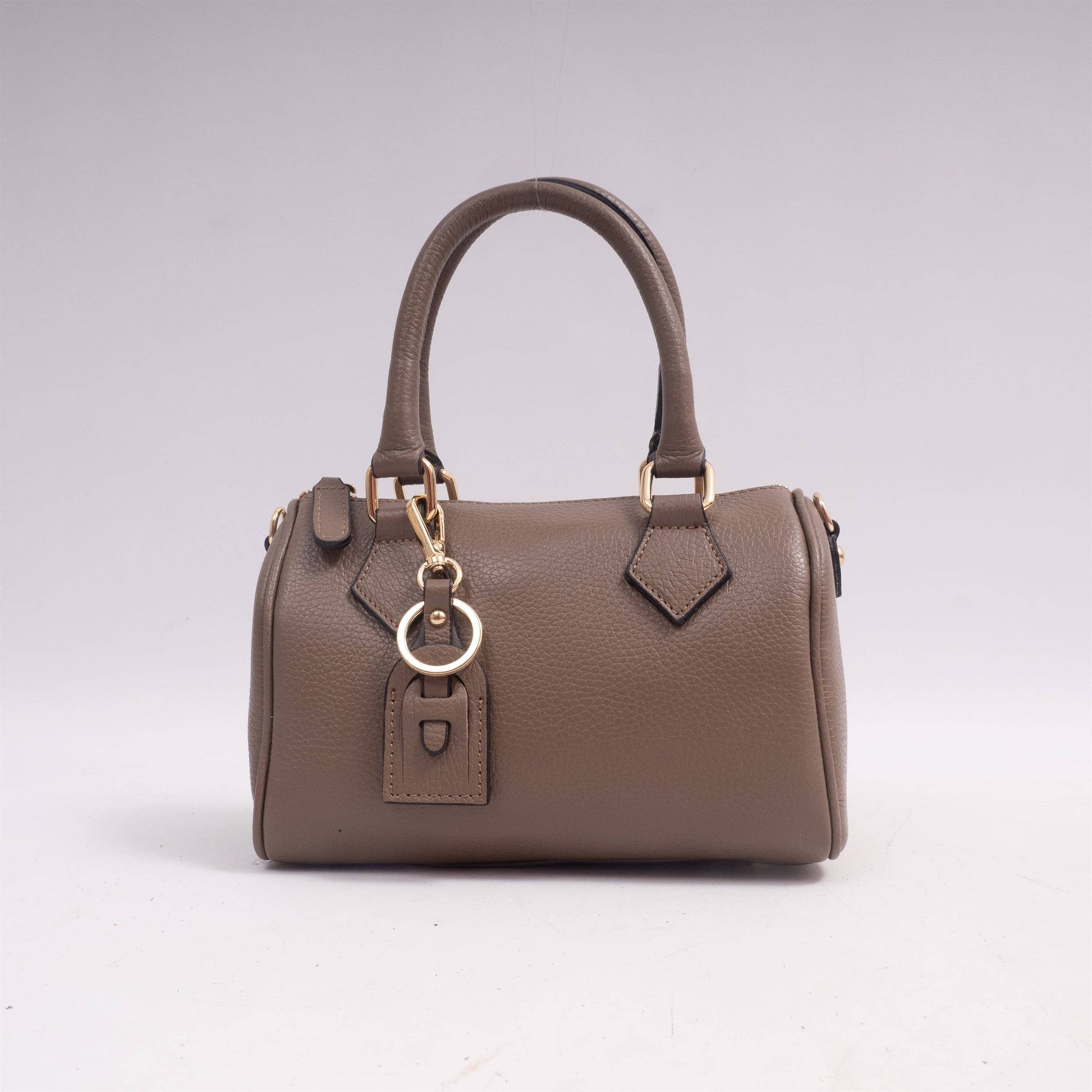 Borsa bauletto in pelle martellata con tracolla