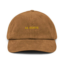 Cappellino dad hat in velluto a coste con ricamo "Al Dente"