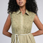 Abito midi Orenia lime con dettagli crochet