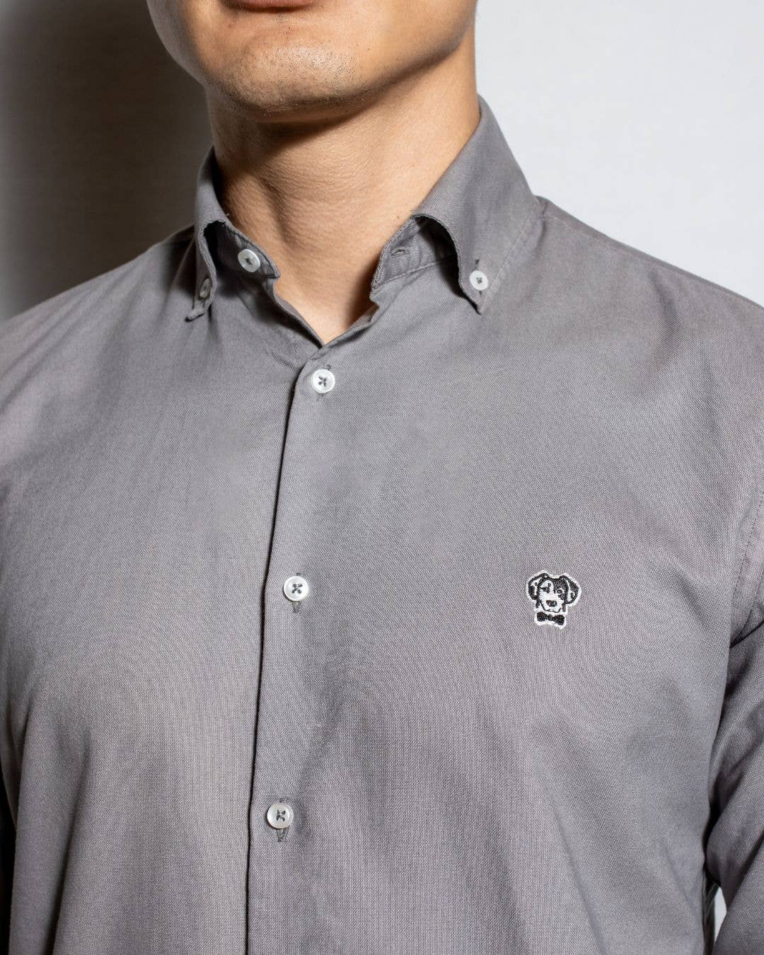 Camicia Oxford grigia antimacchia