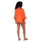 Kimono corto estivo in cotone arancione