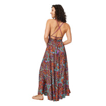Abito lungo estivo senza maniche boho multicolor
