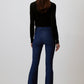 Jeans a zampa vita alta in denim stretch