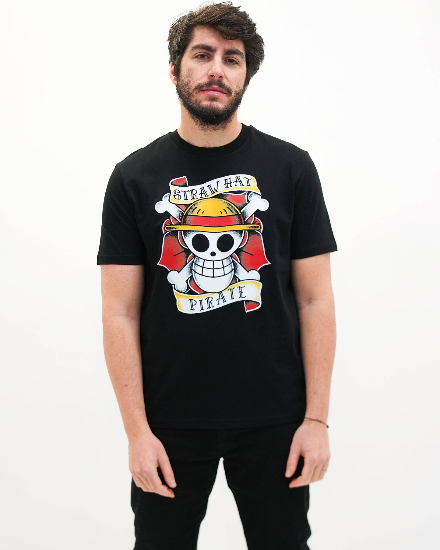T-shirt Pirata Vintage con Grafica Manga