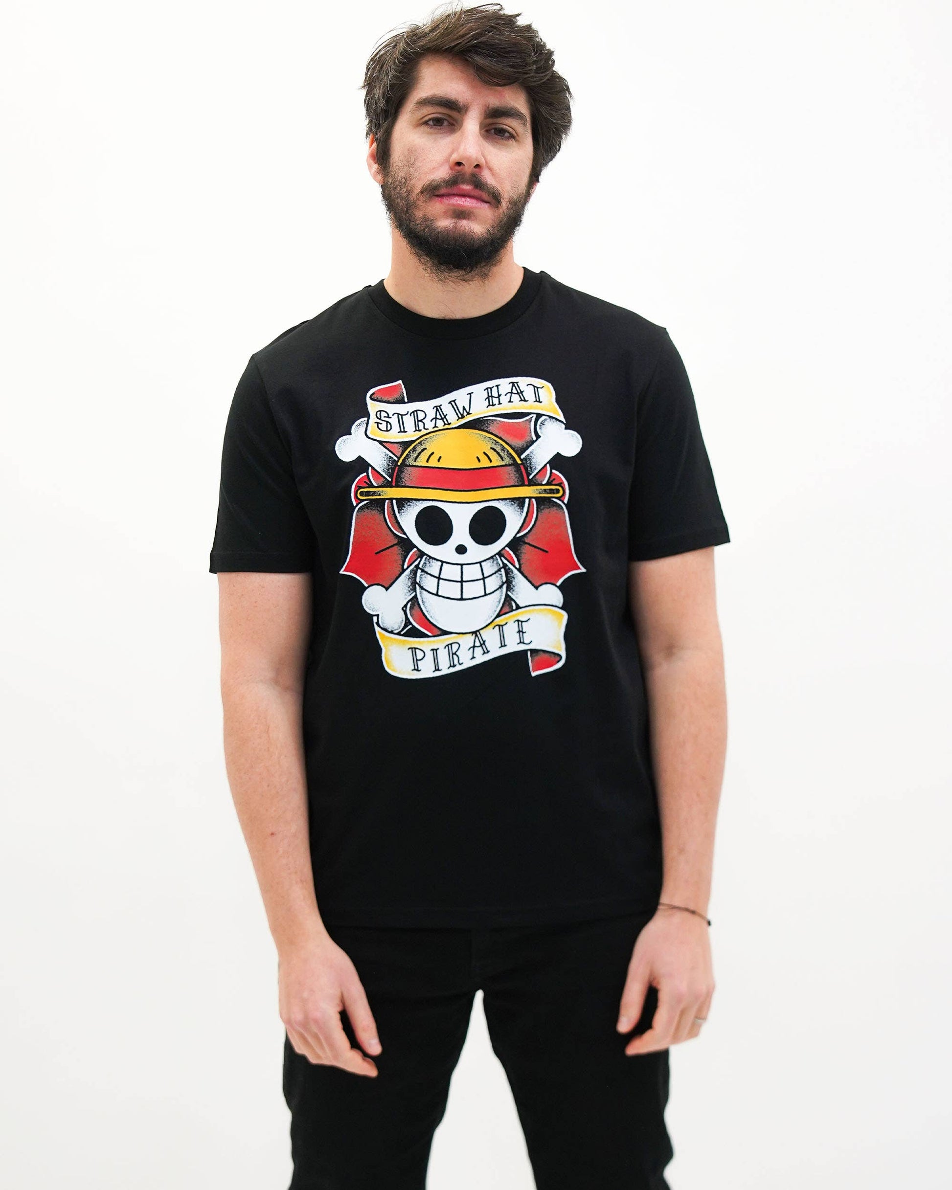 T-shirt Pirata Vintage con Grafica Manga