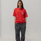 T-shirt oversize con stampa ironica in cotone biologico