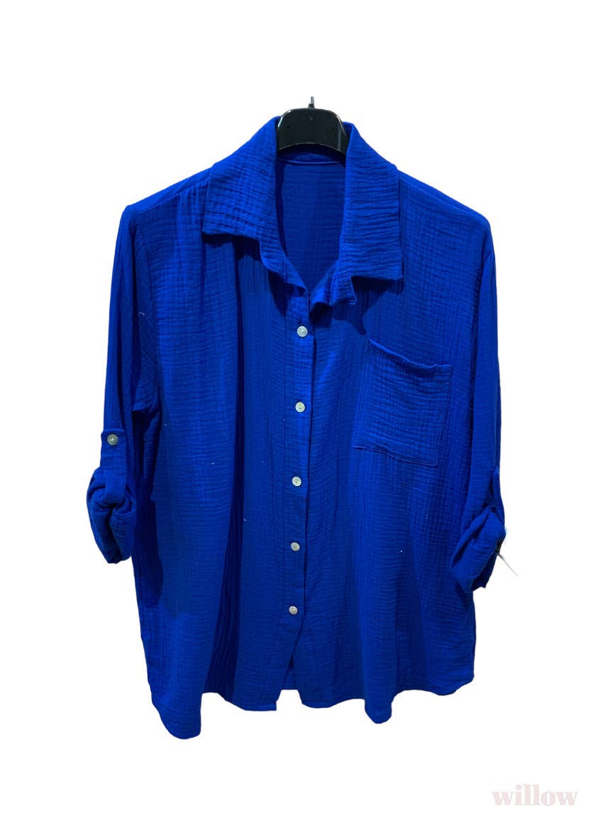 Camicia oversize in modal a motivo